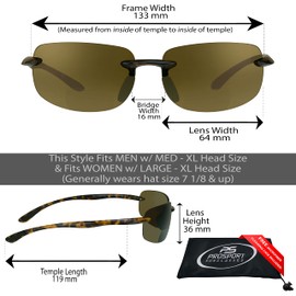 proSPORT BIFOCAL Reader Wrap Around Sport Sunglasses +2.25 Brown Lens Tortoise Frame Men Women