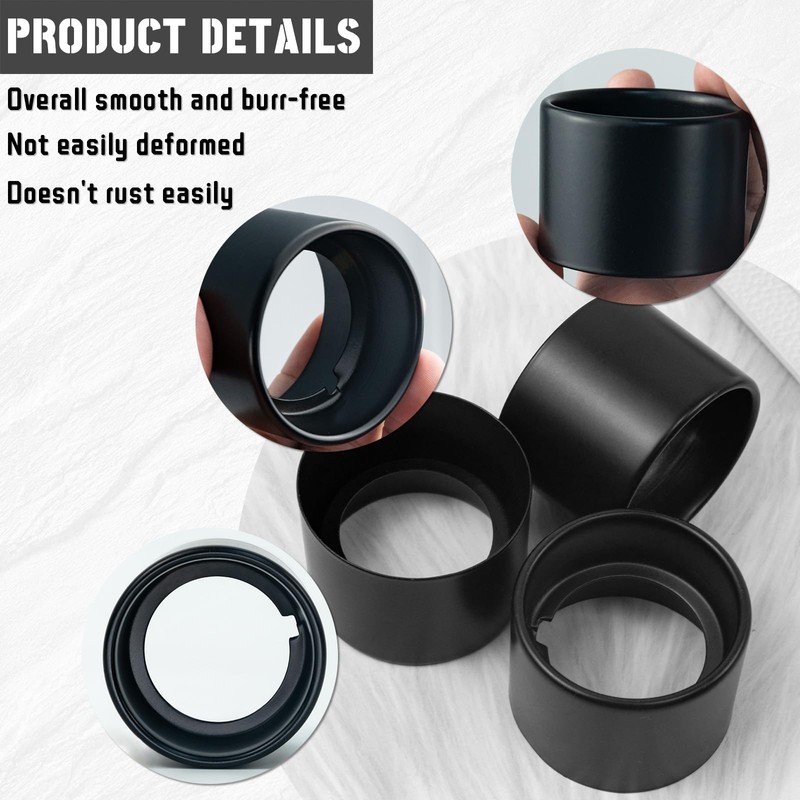 6 Pcs Black Light Socket Shade Rings, Metal Lamp Shade