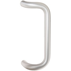 Rockwood BF157.28 Aluminum 90-Degree Offset Door Pull, 1" Diameter x 10" Center-to-Center, Through Bolt Mounting for 1-3/4" Door, Clear Anodized Finish