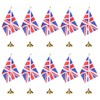 NUOBESTY 48 Pcs Uk Flag Set Round Base Flags and