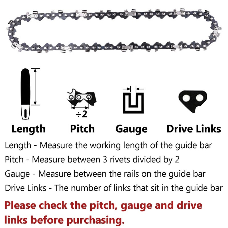 AcbbMNS 3Pcs 14" Chainsaw Chains Blade Saw Replacement Semi Chisel,