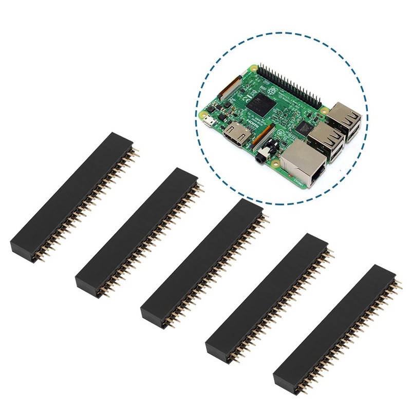 5PCS 2 * 20pins 2.54cm Straight Female PCB Header for