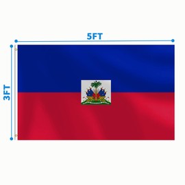 Haitian Flag 3x5 FT Heavy Duty Haiti Flag Double Stitched Vivid Color Fade Proof Outdoor Decor With Brass Grommets(Haiti)