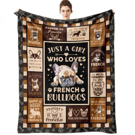 Christmas French Bulldog Gifts, French Bulldog Blanket 60"X50", French Bulldog Gifts for Women, Gifts for French Bulldog Lovers/Owners, Frenchie Bulldog Mom Gifts, French Bulldogs Themed Gift for Dogs