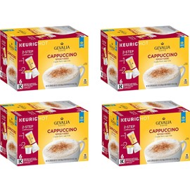 Gevalia Cappuccino Keurig K Cup Pods with Froth Packets 5.98oz (24 Count, 4 Boxes)