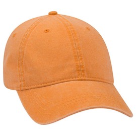 OTTO 6 Panel Low Profile Garment Washed Pigment Dyed Baseball Cap - Pkn. Orange