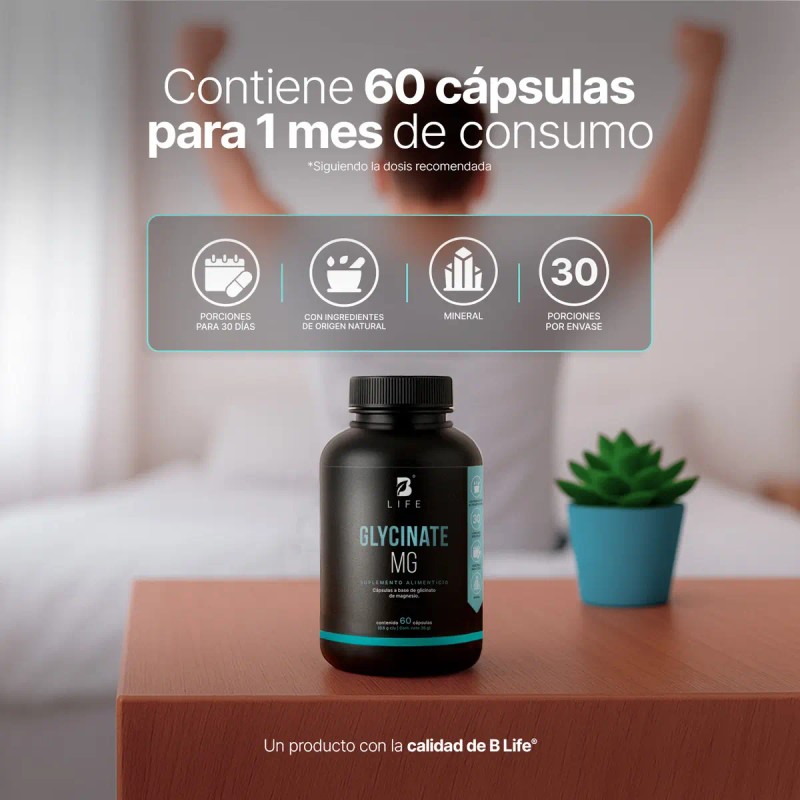 Glicinato Magnesio Puro Cápsulas Alta Absorción Apoyo Bienestar Muscular Nervioso