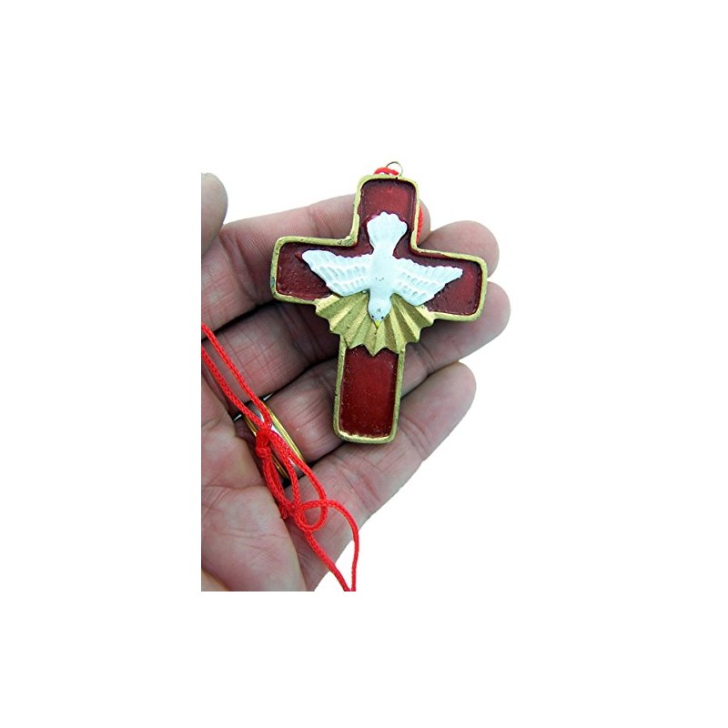 Confirmation Cross Necklace with Dove Spirit Dove Design, 2 Inch