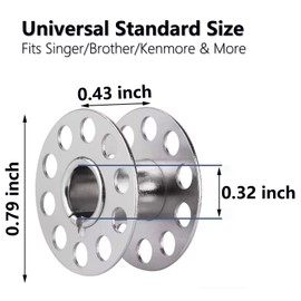 BIDEX 25 Pcs Metal Sewing Machine Bobbins with Storage Box – Class 15 Bobbins Compatible with Singer, Brother, Kenmore, Bernina, Elna, Babylock – Durable Rust-Resistant Thread Spools