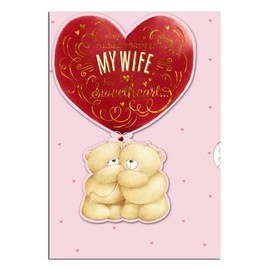 Forever Friends Wife Anniversary Floating Bears Card