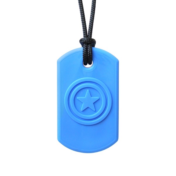 ARK's Super Star Sensory Chew Necklace, Made in The USA (Very Firm, Blue)