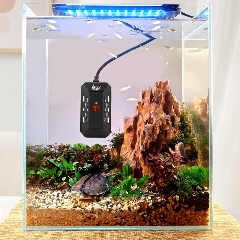 AQQA Aquarium Submersible Heater for Fish Tank,HD Temperature Display and