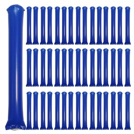 ROSEBB 48pcs Round Head Boom Sticks Thunder Sticks Cheering Sticks Team Spirit Plastic Cheerleading Spirit Stick Clapper Inflatable Noise Maker Sports Supply (Blue)