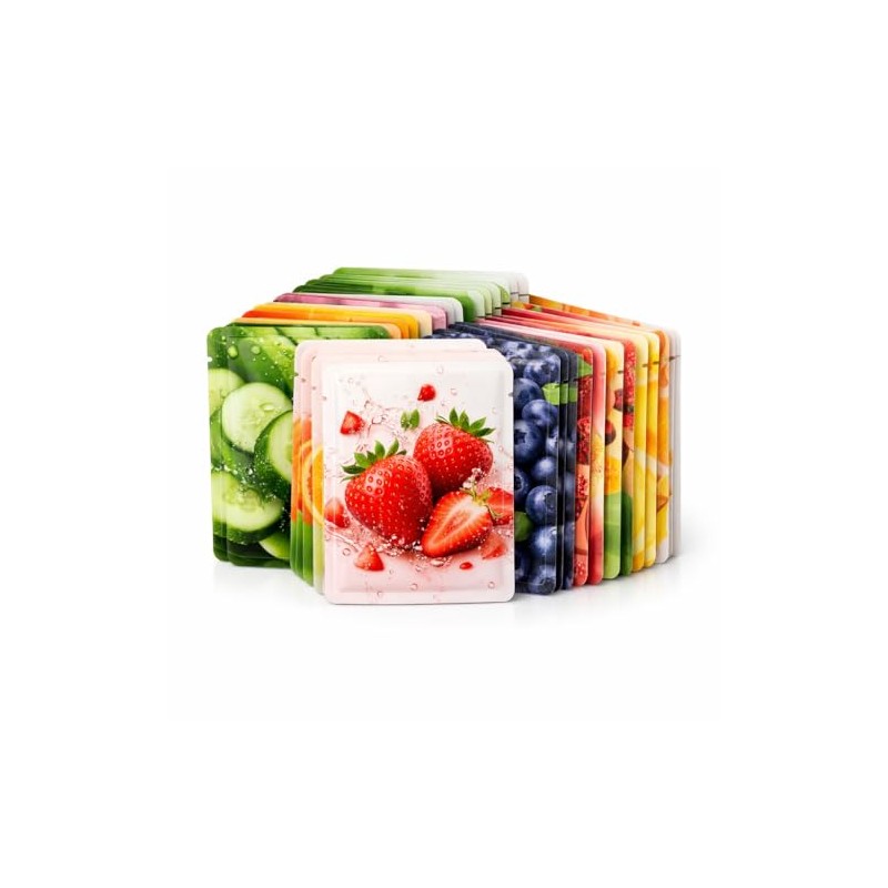 Pack de 20 Piezas Mascarillas Hidratantes con Extractos Naturales Skincare