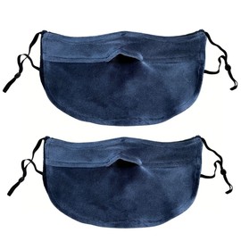 White Beauty Mask Winter Mask, Cold Mask, Warm Mask, Cloth Mask, Washable Mask, Fluffy, Popular, Does Not Smudge Glasses, Moisturizing Mask, Sleeping Mask, Sleep Mask (Navy 2 Pieces)