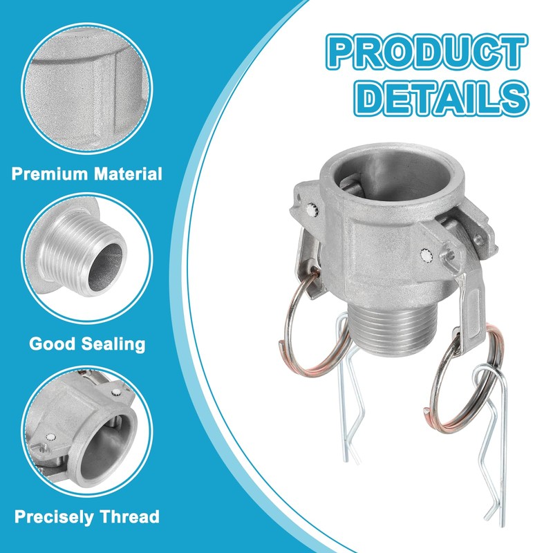 PATIKIL 0.75" Aluminum Cam and Groove Fitting, 2 Pcs Part-B