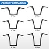 XFMT Motorcycle Black 14" Rise Batwing APE Handlebar 1-1/4" Hangers