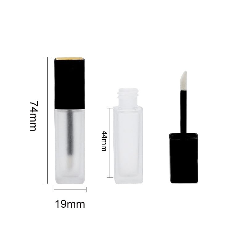 UPSTORE 3 Pcs 5ml Frosted Glass Lip Gloss Tubes Refillable