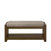 GDFStudio 40" Rustic Storage Bench with Shelf and Cushion Entryway