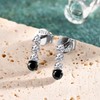 AINUOSHI Dainty Stud Earrings for Women, Black Moissanite Short Tennis