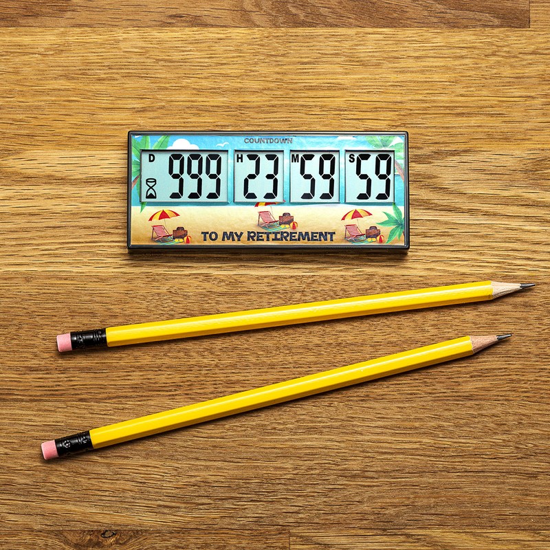 Retirement Timer up to 999 Days, Countdown and Alarm by