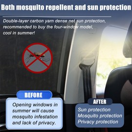 JNNJ Sun Protection Car, Sun Protection Car Baby with UV Protection, Stretchy & Breathable Window for Sun Protection, Sun Visor Cars, Universal Sun Visor Net for Cars, Trucks, SUVs (Front