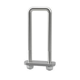 SUPROD U-bolt M10 with clamping plate and stop nuts, Sliphilfe trailer, galvanised steel, M10, LW = 41, LH = 150 mm