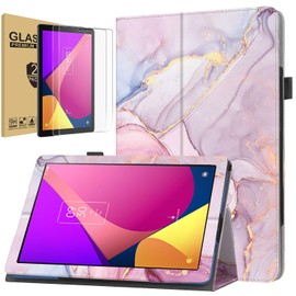 elitegadget TCL Tab 8 LE Case 8.0 Inch, Magnetic Flip Folio Case for TCL Tab 8 WiFi/TCL Tab 8V/TCL Tab 8 Plus Tablet, TCL Tab 8 SE Tablet Stand Case with Screen Protector(Tempered Glass) (Marble)