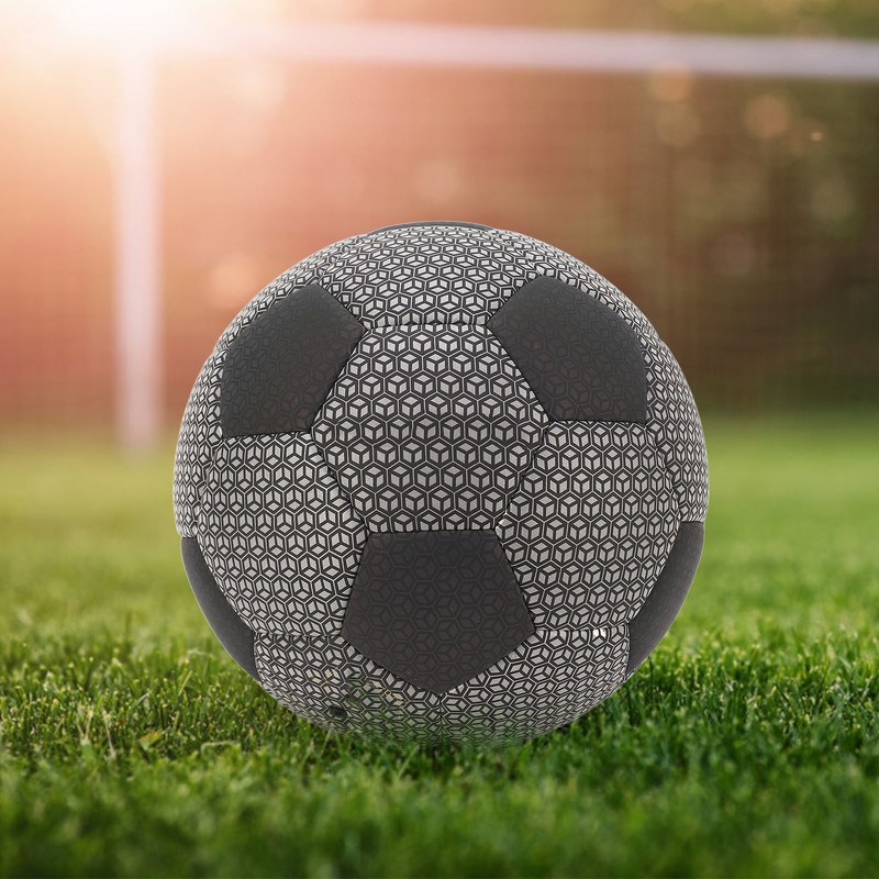 Luminous Glowing Football Holographic Reflective PU Machine Stitched Night Glowing