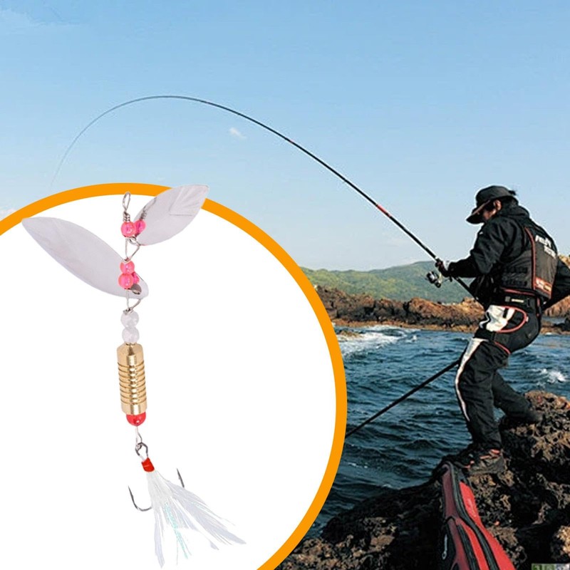 Spinnerbait Fishing Lures | Sequin Lure Jig Feather Treble Hook