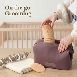 Wooden Baby Hair Brush Grooming Kit with Beech Wood Goat Hair Brush, Cradle Cap Brush, Silicone Scalp Massager, Ultra Soft Bristle Brush | Gender Neut