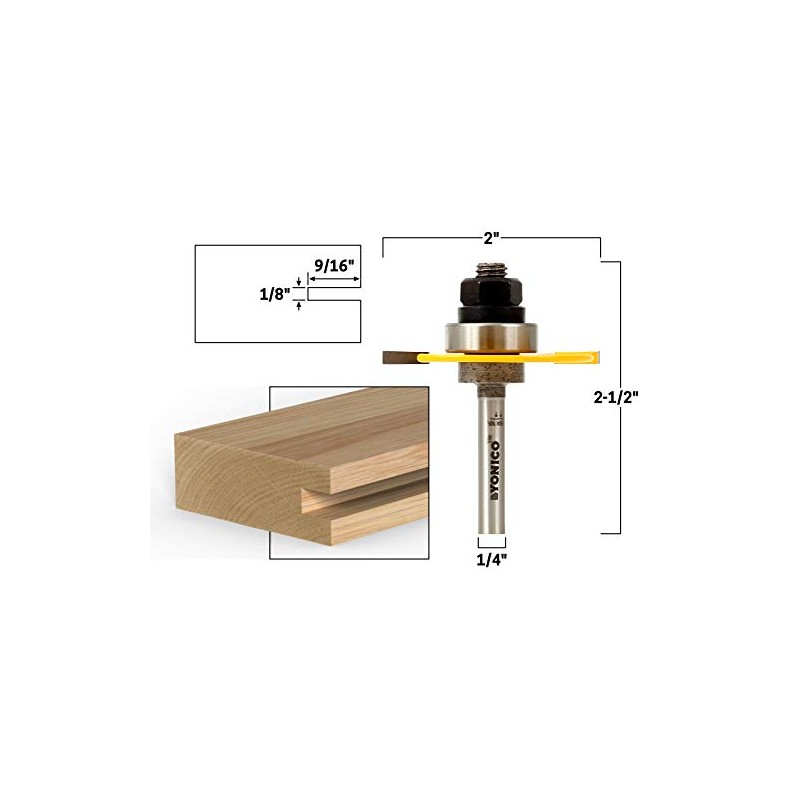 YONICO Slotting Cutter Router Bit 1/8-Inch 1/4-Inch Shank 12103q