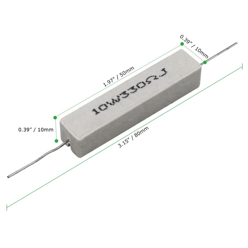 Cement Resistor,10 PCS 10w 330 ohm 5% Axial Lead Wire