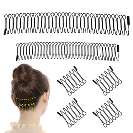 FYting Pack of 4 Women's Headbands, Men's Hair Band, Zig-Zag Headband, Wavy Metal Hair Band, Invisible Hair Band for Broken Hair, Unisex, for Outdoor, Sports, Fitness, Yoga