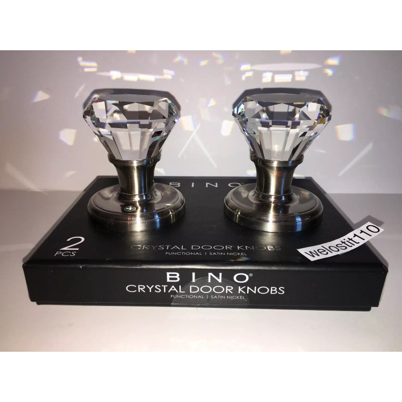 BINO Crystal Mirrored PRISM TOP DIAMOND RING Glass Door Knobs.