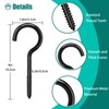 Dpyrrhic Black 4 Inch Large Heavy Duty Screw Hooks, 10