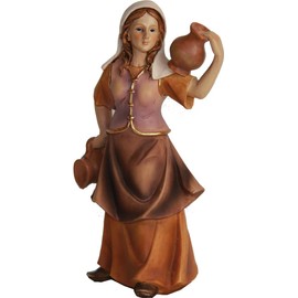FADEDA Maid with Jug on Shoulder, Height: 11 cm, Hand-painted, Detailed Nativity Scene Figures, Christmas Table Decoration, Nativity Accessories