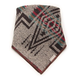 RUTH&BOAZ Wool Blend Ethnic Inca Pattern Snap On Dog Bandanas (P-Beige,S)