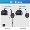 VATONI Dimmable Wall Sconces Set of 2, Plug in Wall