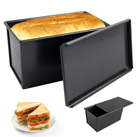 BORDEAG Bread Baking Mould with Lid, Non-Stick Bread Moulds for Baking, Bread Baking Moulds, Rectangular Baking Mould, Baking Accessories, 22.8 x 12.3 x 11 cm, for Bread and Toast Bread