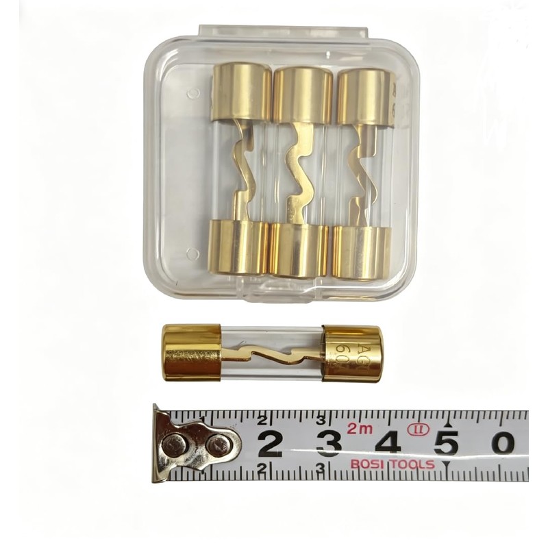 30A AGU, AGU Fuse 30A, Gold-Plated Copper Caps, Clear Tube