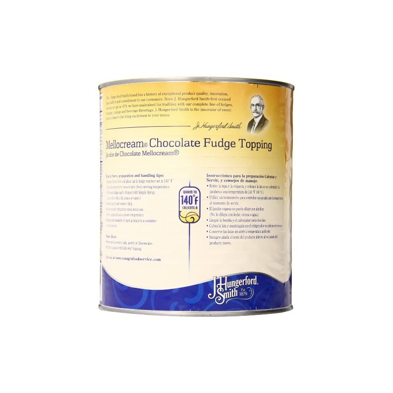 J. Hungerford Smith Fudge Topping, Mellocream Chocolate, 8 Pound
