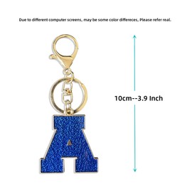 Red Black Letter A-Z Keychain for Women Men Purse Handbags Metal Alphabet Initial Letter Car Key Rings Novelty Key Chains (Light Blue S)