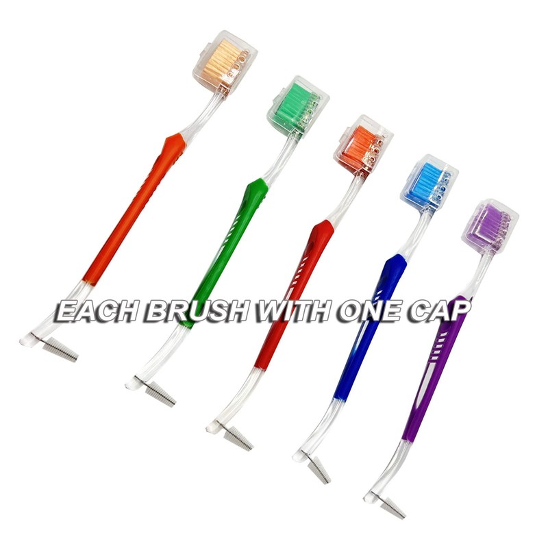 HRASY 5 Pcs Orthodontic Toothbrush Double-Ended Brush for Brace and