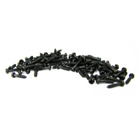 100pc. #2 x 3/8" (2x8mm) Black Phillips Round-Head Wood Screws - Great for Guitar Tuners/Machine Heads