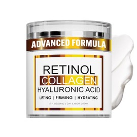 Retinol Collagen Face Cream with Hyaluronic Acid, Anti-Ageing Moisturiser for Face & Neck, Firming & Hydrating Day and Night Cream, Lightweight Retinol Moisturiser for Women & Men, for All Skin Types