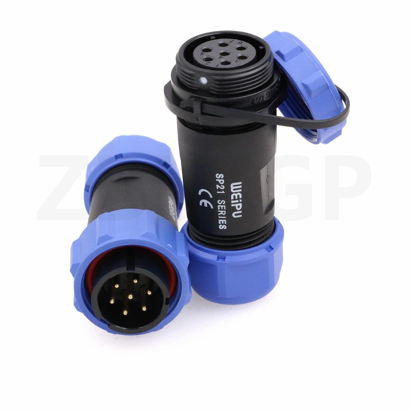 ZBLZGP WEIPU SP21 7 Pin SP2110/P+SP2111/S Industrial Plastic IP68 Male