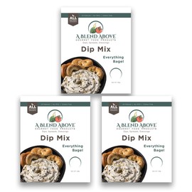 A Blend Above Everything Bagel Dip Mix, 3 Packs, 1 oz. Each, Makes 16 Ounces, Gluten-Free, No MSG, All Natural, No Preservatives, Vegan Friendly, Keto Friendly, Vegetable Dip, Chip Dip, Low Carb, Easy to Make