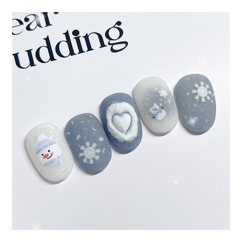 [Handmade Nail Tips] Nail Tips for a Snowy Day -
