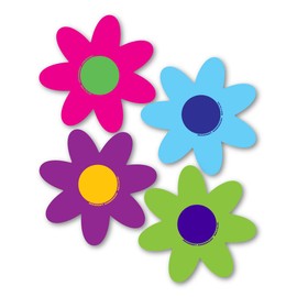 Set of 4 Bright Flower Pack Magnet by Magnet America is 9.5" x 7.875" Made for Vehicles and Refrigerators